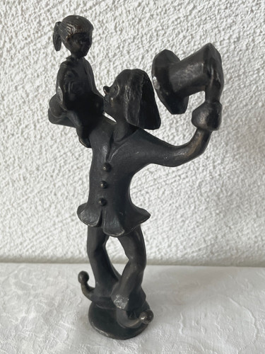 Clown arlecchino con bambina - clown/arlecchino,