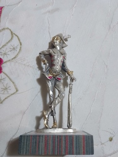 Arlecchino statuetta peltro - arlecchino,